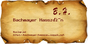 Bachmayer Hasszán névjegykártya